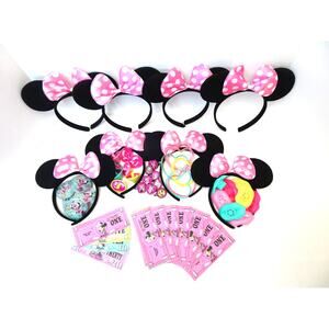 Minnie Mouse Party Favors for 8 including Minnie Ears with Bow and 48 Favors